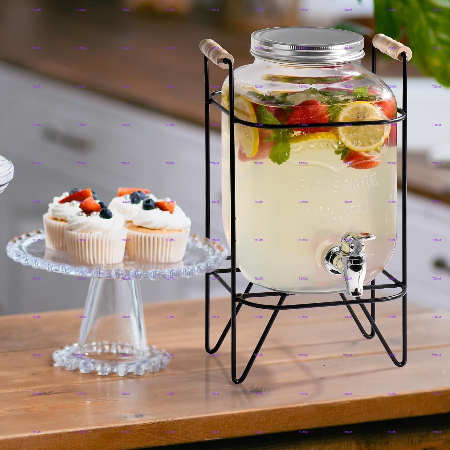 tdmm GLASS WATER MASSON JAR DISPENSER WITH TAP AND STEND Bottom Loading Water Dispenser-picture-40