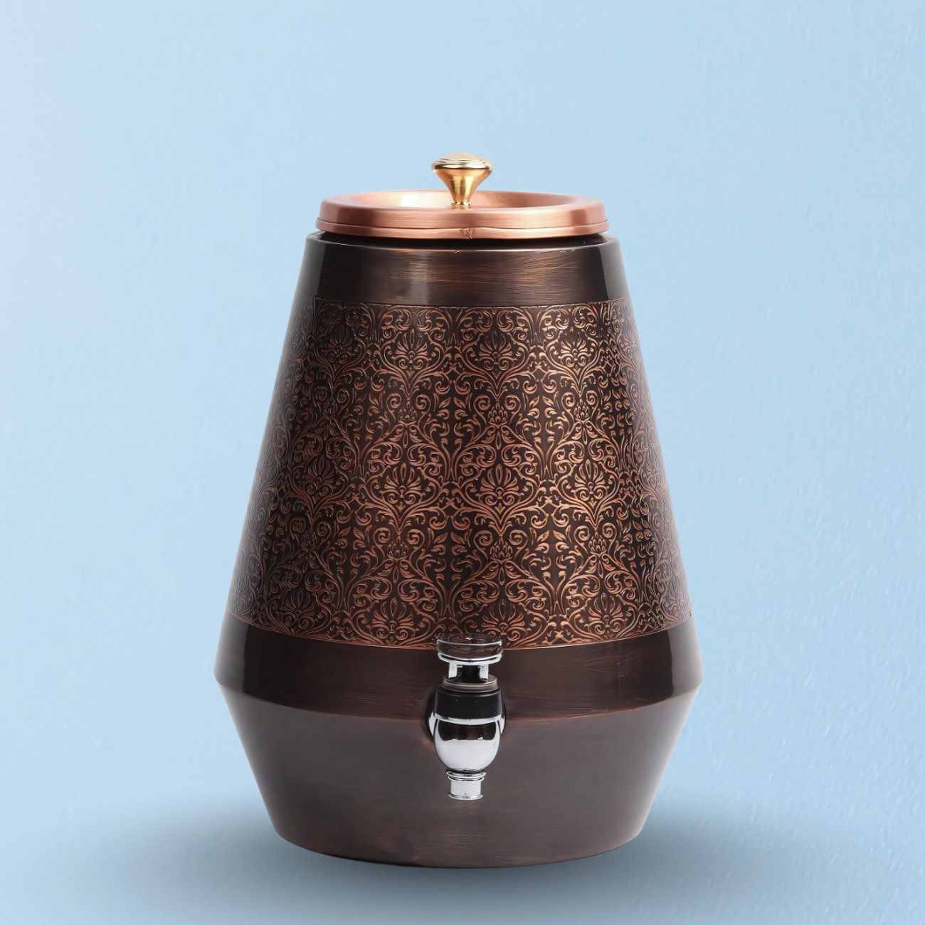 10L Handcrafted Antique Finish Engraved Pure Copper Water Dispenser Bottled Water Dispenser-image-40