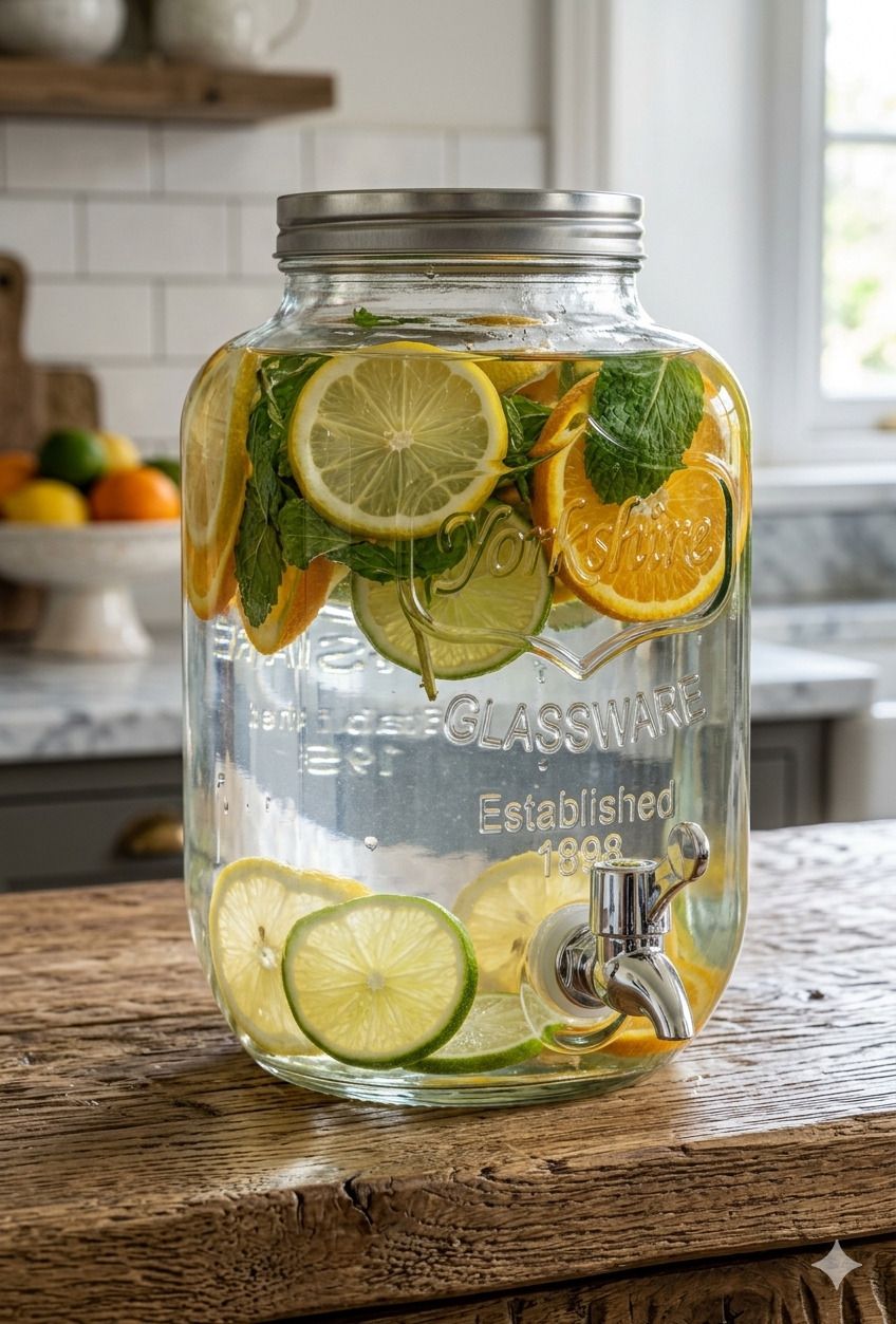 Glassware 4-Liter Beverage Dispenser with Leak-Proof Stainless Steel Spigot Bottom Loading Water Dispenser-image-43