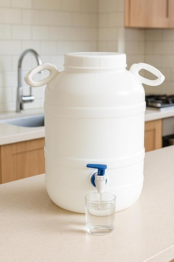 Water Dispenser,Plastic Container with Tap,Lid & Handles for Home,Kitchen,Office Bottled Water Dispenser-image-48