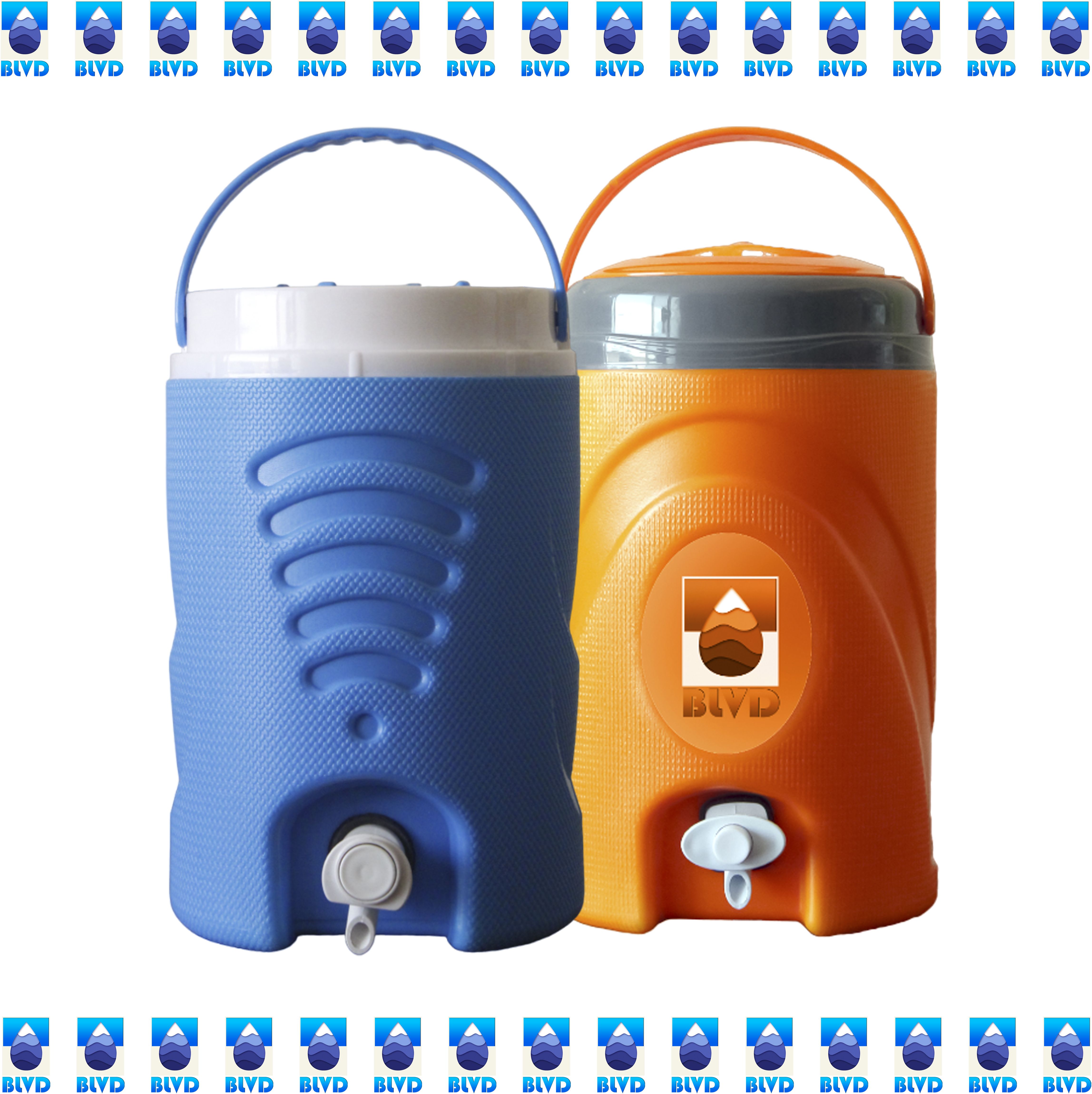 5 L Sky Blue and 6 L Orange Jar 2 NOS 11 L Drum