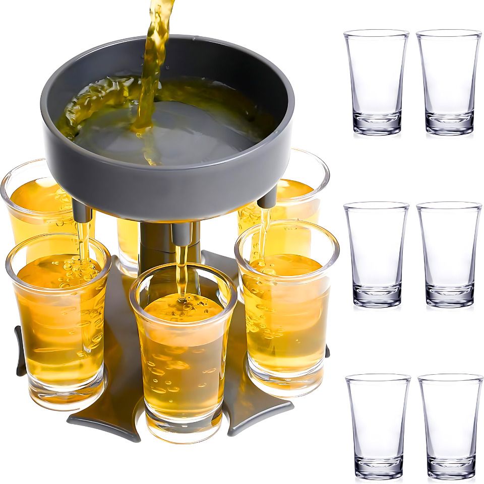 6-Shot Glass Dispenser & Holder Fill liquids with ease Bottom Loading Water Dispenser-image-28
