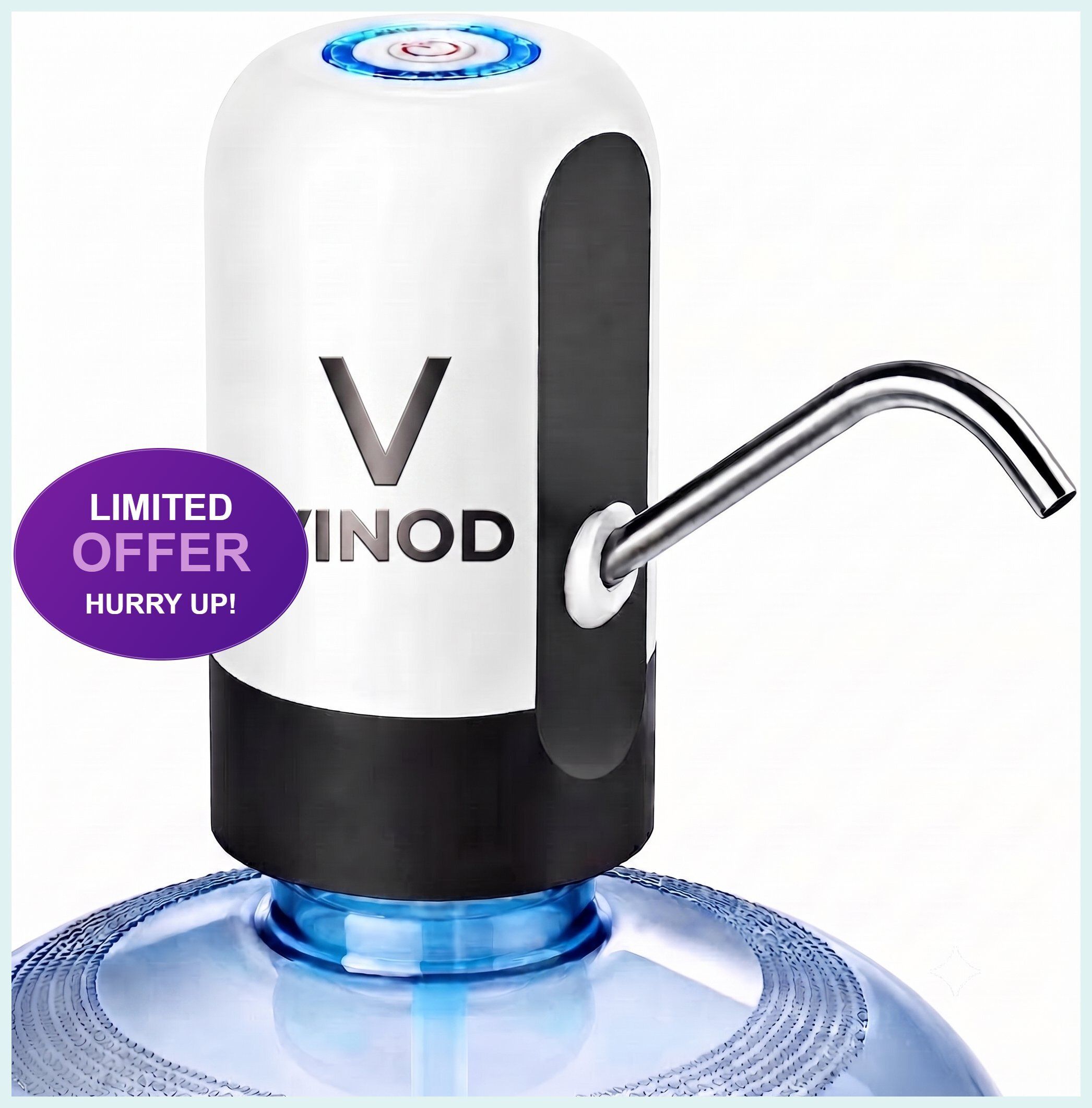 vinodex Wireless Water Bottle Dispenser Pump Rechargeable USB Auto 20L Bottom Loading Water Dispenser-picture-21