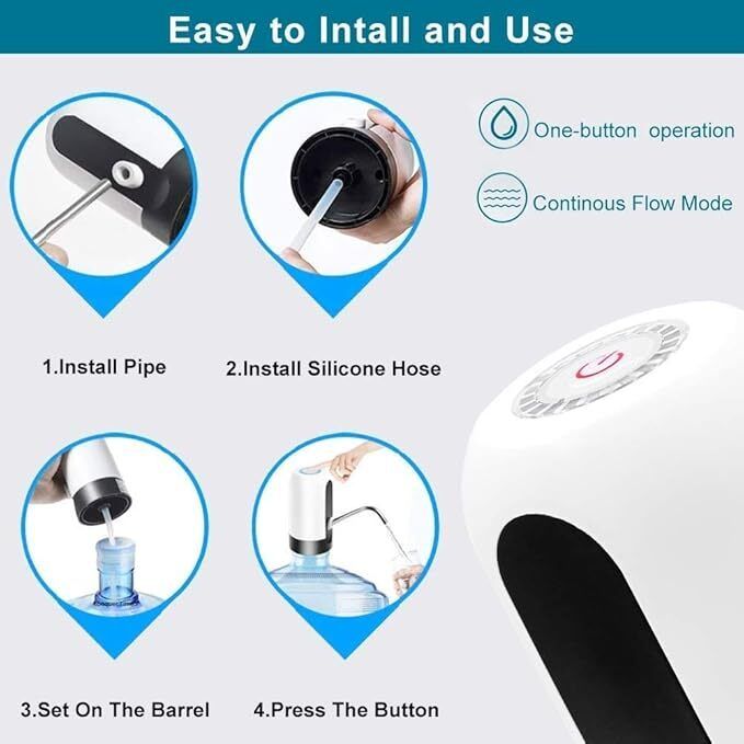Automatic Wireless Water Can Dispenser Pump for 20 Litre Bottle Can, White/Black Bottom Loading Water Dispenser-image-9
