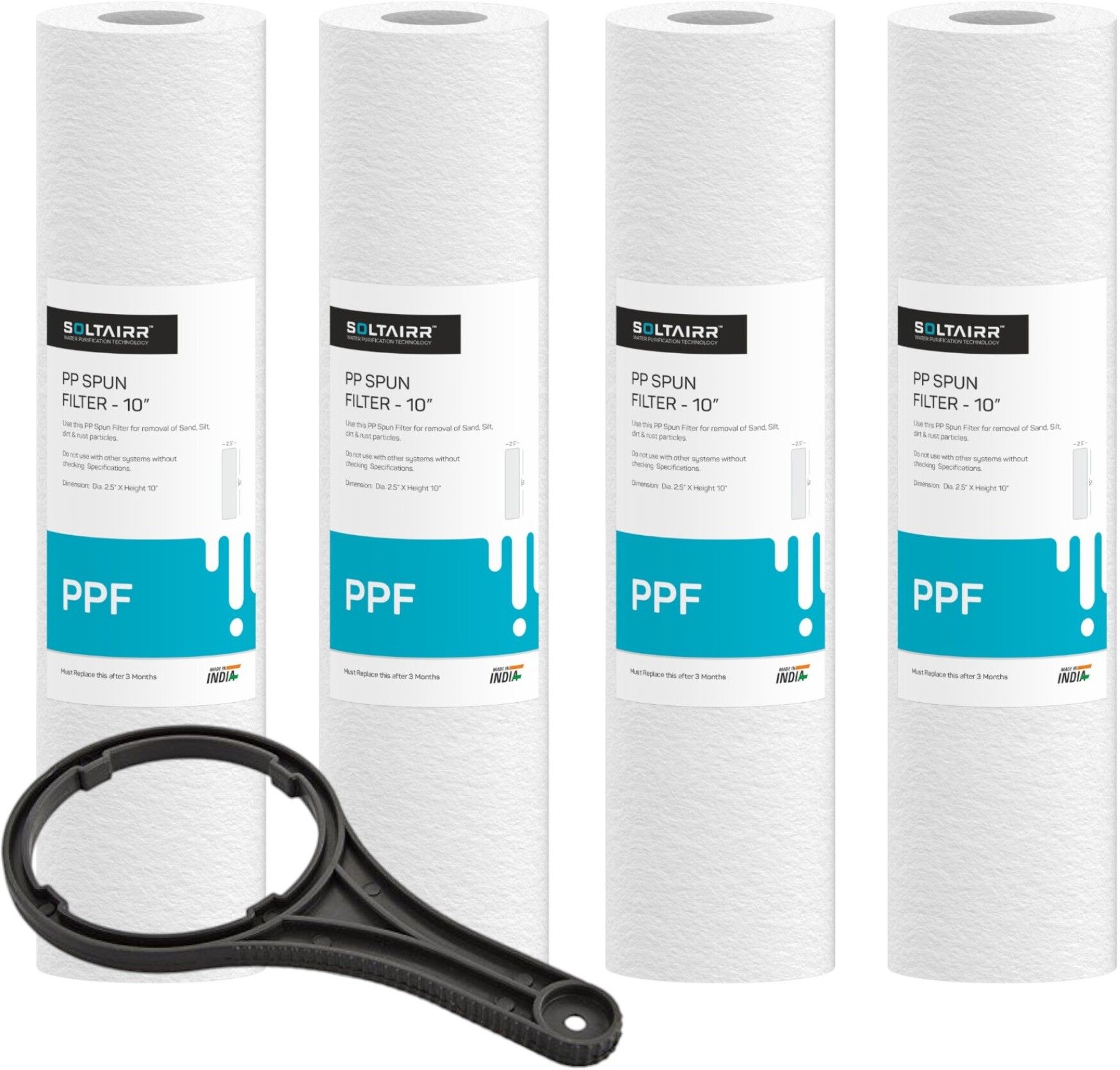 soltairr 10 inch Spun (5 micron) Pre Filter Housing of All Water Purifier (Pack of 5) Solid Filter Cartridge-picture-18