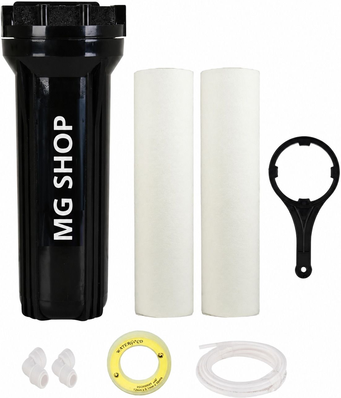 mgshop 10-Inch RO Water Filter Housing Kit with 2 PP Sediment Filters & Accessories Solid Filter Cartridge-picture-48