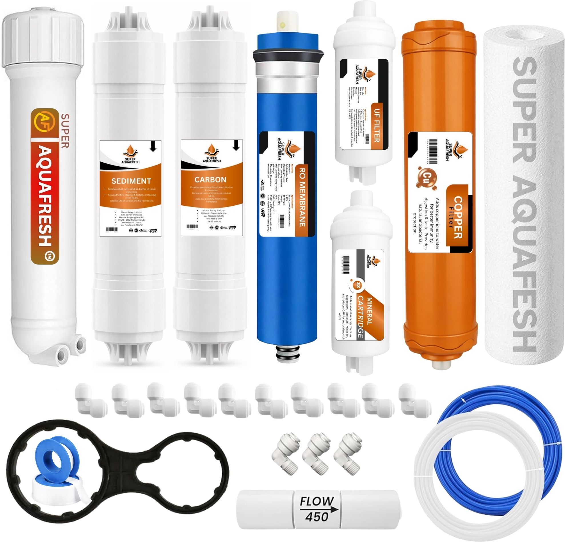 super aquafresh by super aquafresh RO Filter Service Kit Complete RO Maintenance Kit for Water Purifier Solid Filter Cartridge-picture-10