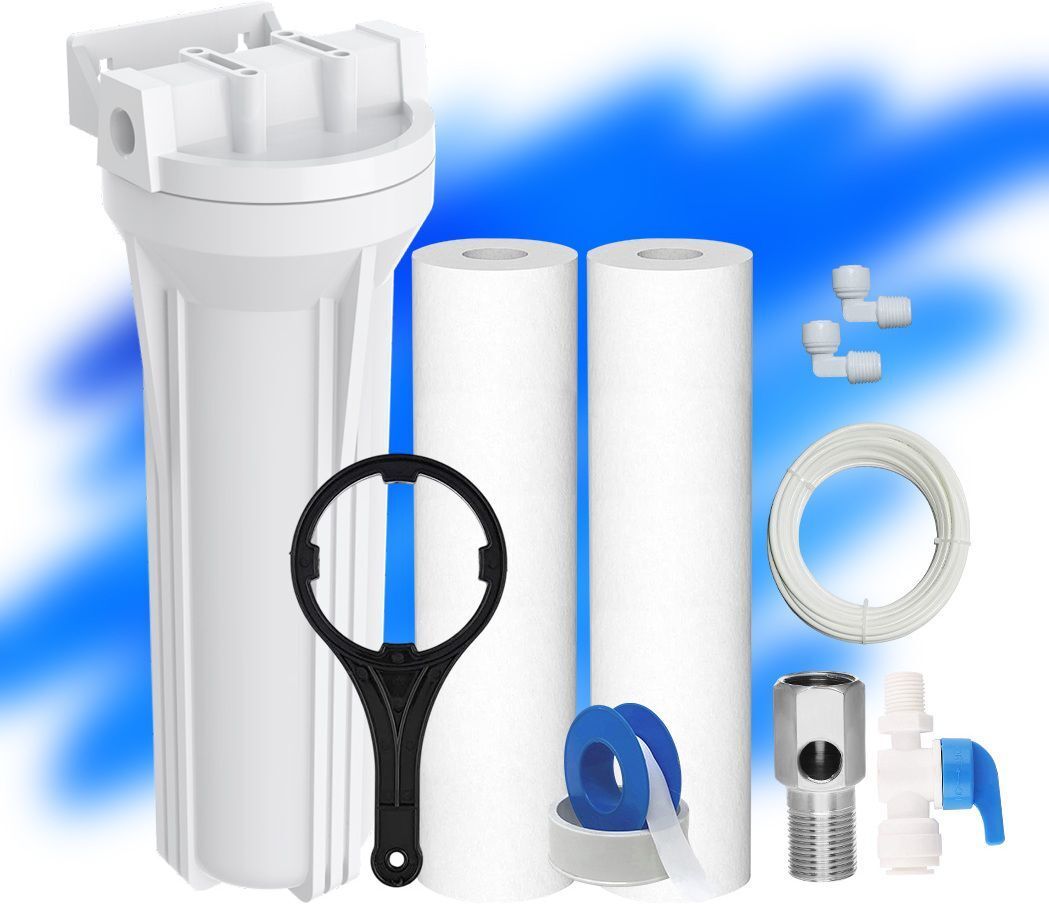 oceansdrop ro set of Pre Filter Housing With 2 PP, Spanner, Valve,Elbow, Pipe & TeflonTap. Solid Filter Cartridge-picture-23
