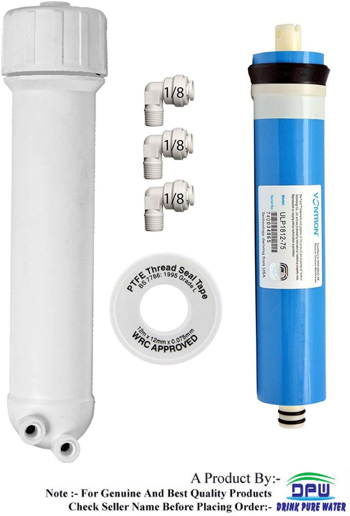 Vontron 80 GPD membrane with housing for all RO purifier Solid Filter Cartridge