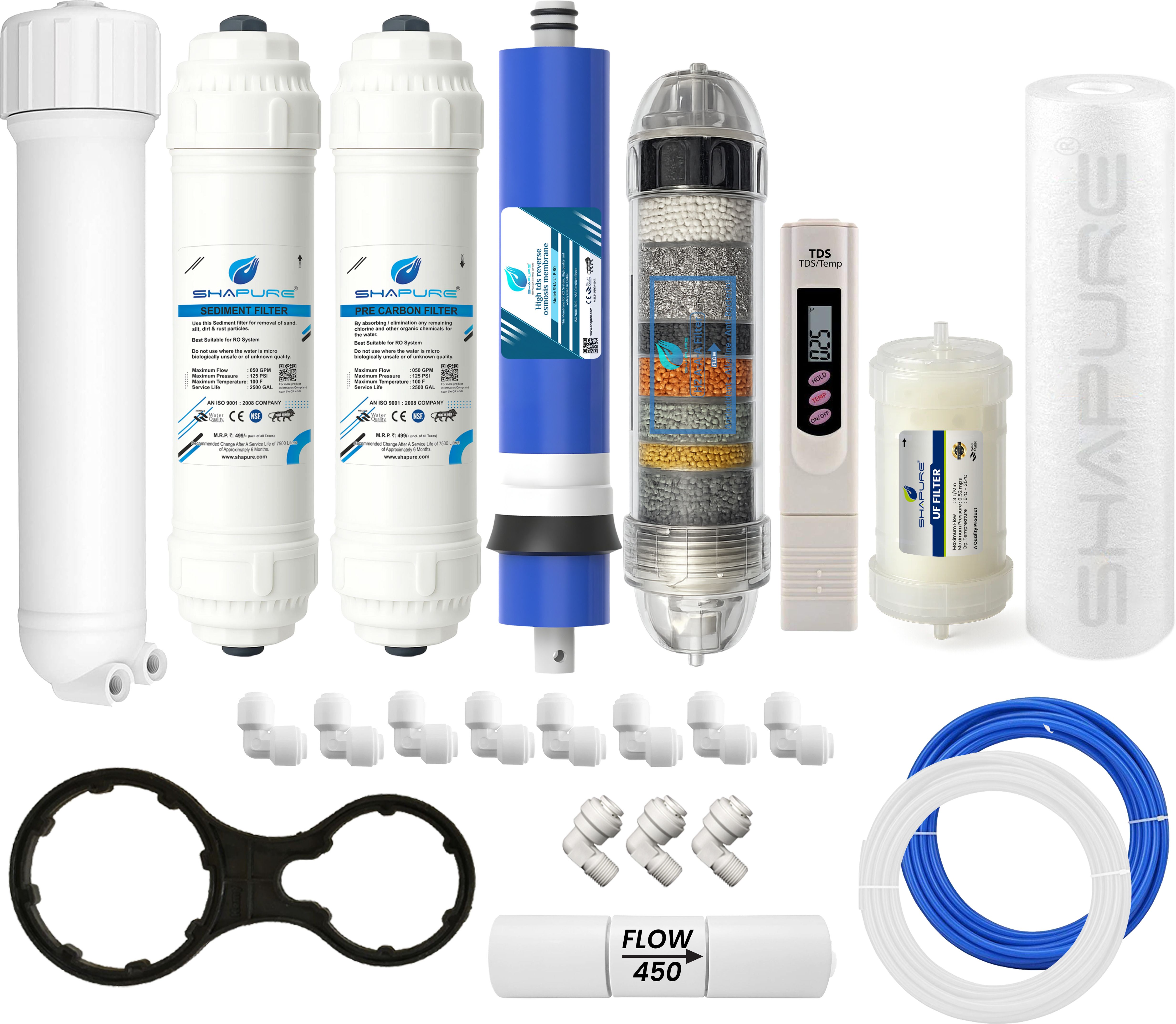 shapure Yearly Kit for RO Water Purifier with Alkaline, 80 GPD Membrane and Original UF Solid Filter Cartridge-picture-28