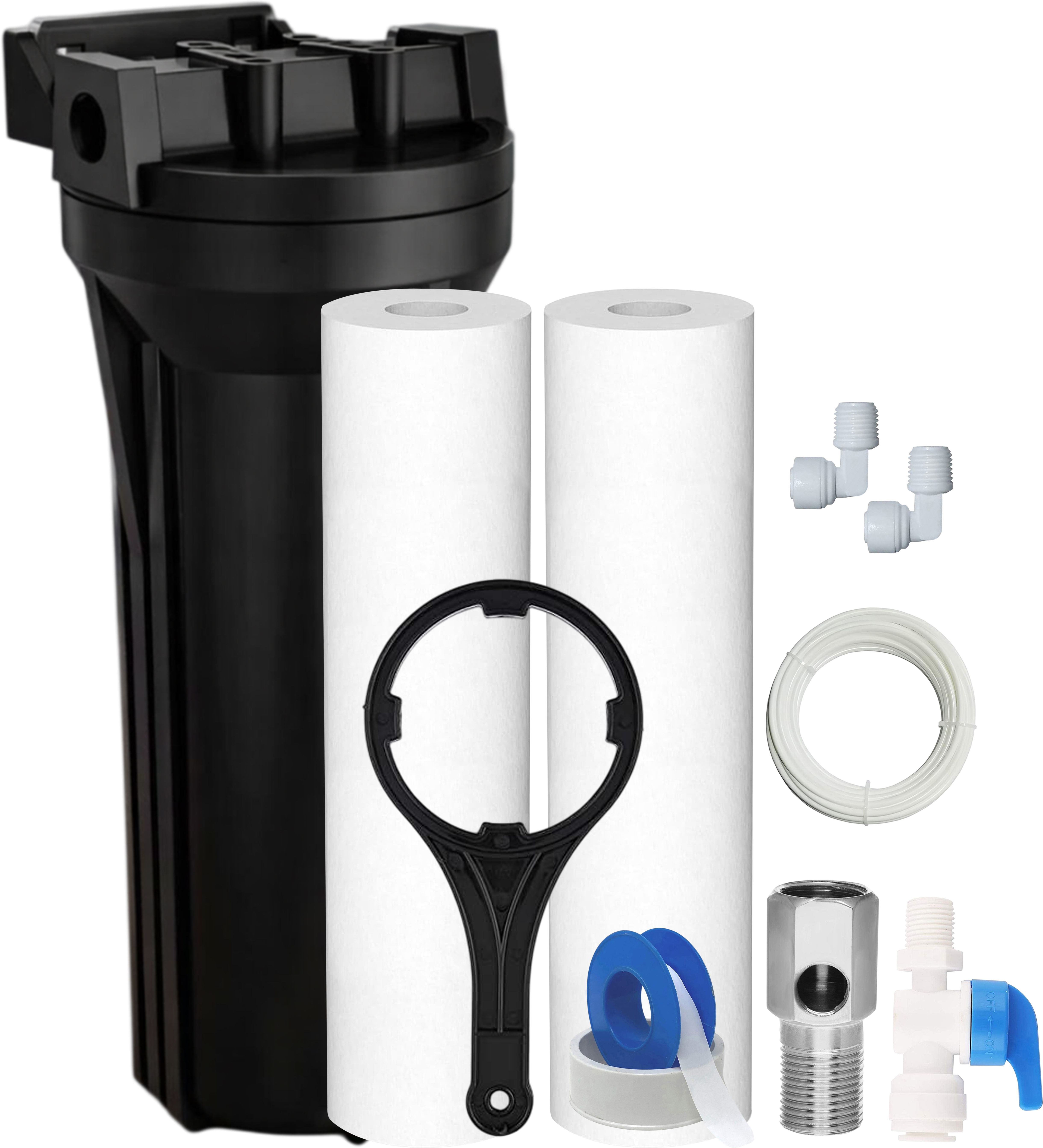 oceansdrop by oceansdrop 10-Inch Black Pre-Filter Housing with 2 PP Spun Filter & Installation Kit Solid Filter Cartridge-picture-44