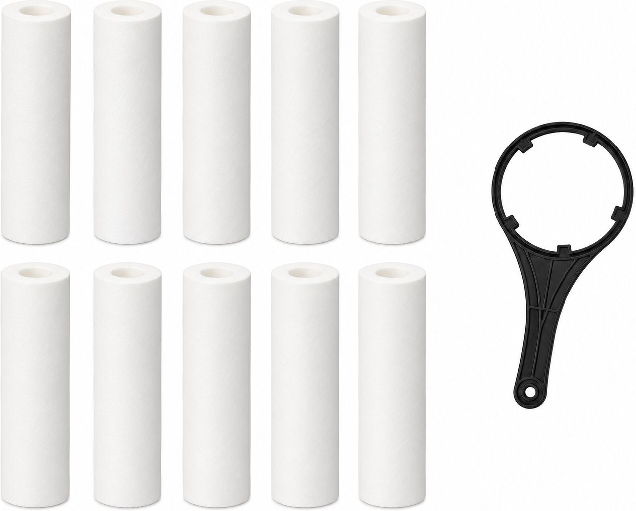 shivam enterprise 10 Inch PP Spun Filter Cartridge Set (Pack of 10) with Filter Wrench Solid Filter Cartridge-picture-39