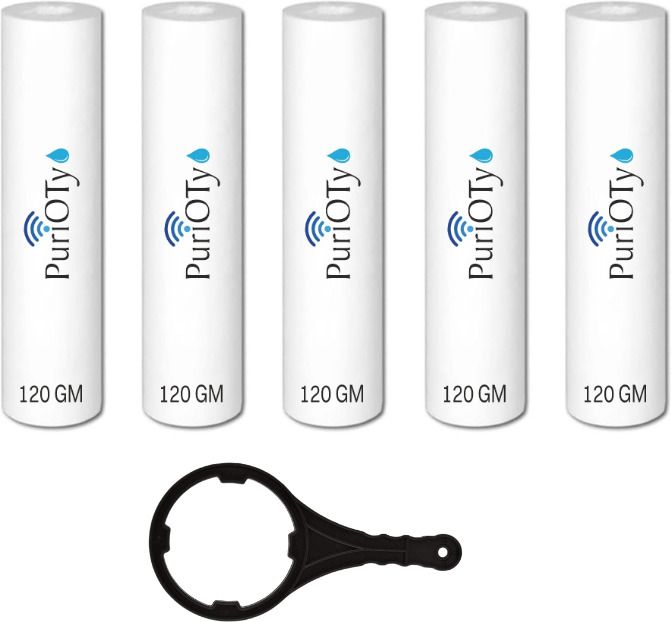 purioty by rk retail technologies llp Combo of 5 Spun Pre-Filter & 1 wrench set for all ro purifiers Solid Filter Cartridge-picture-25