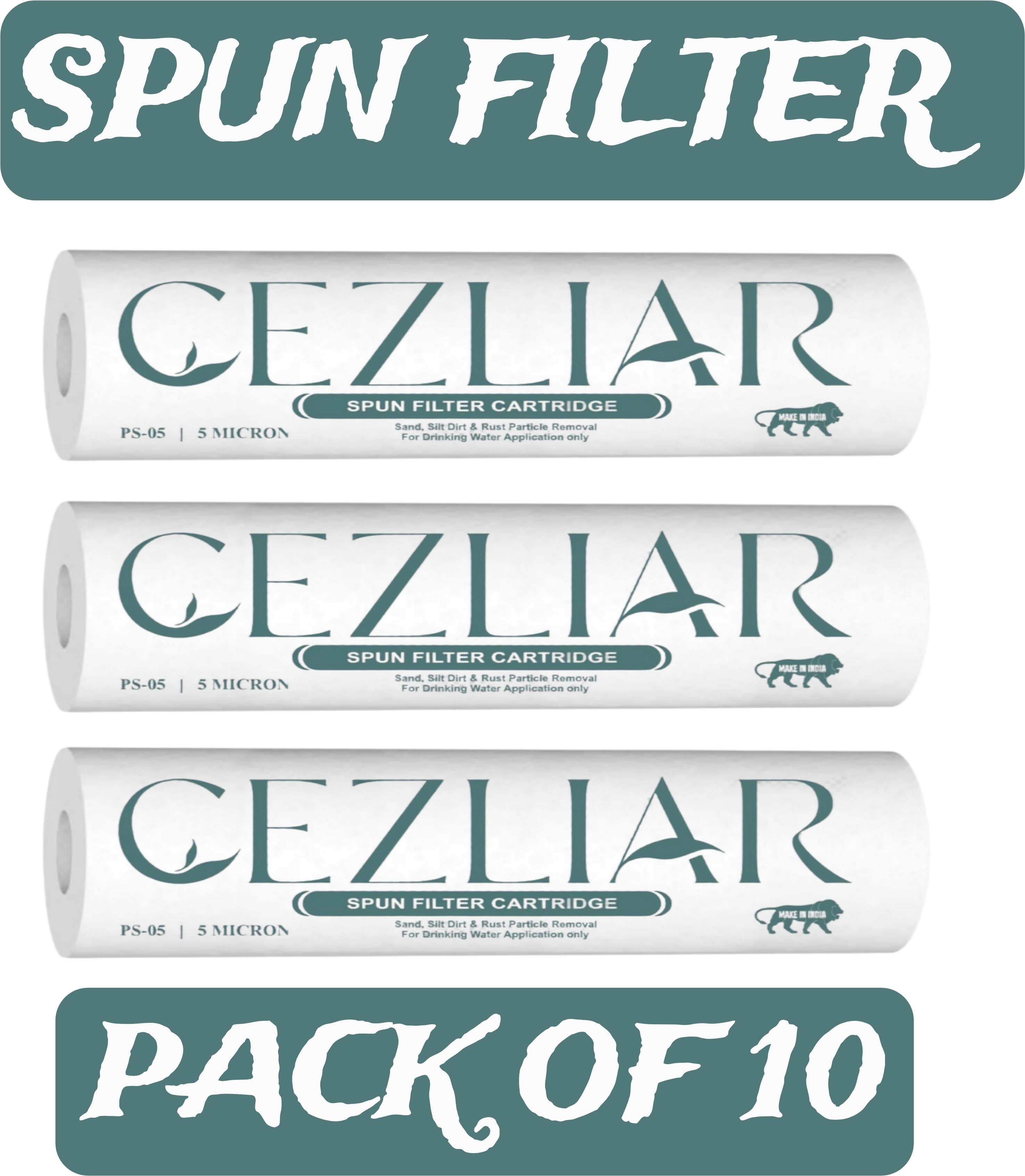 cezliar 10Inch Spun Filter Cartridge Compatible for 10 Inch Pre-Filter Water Purifier Solid Filter Cartridge-picture-19
