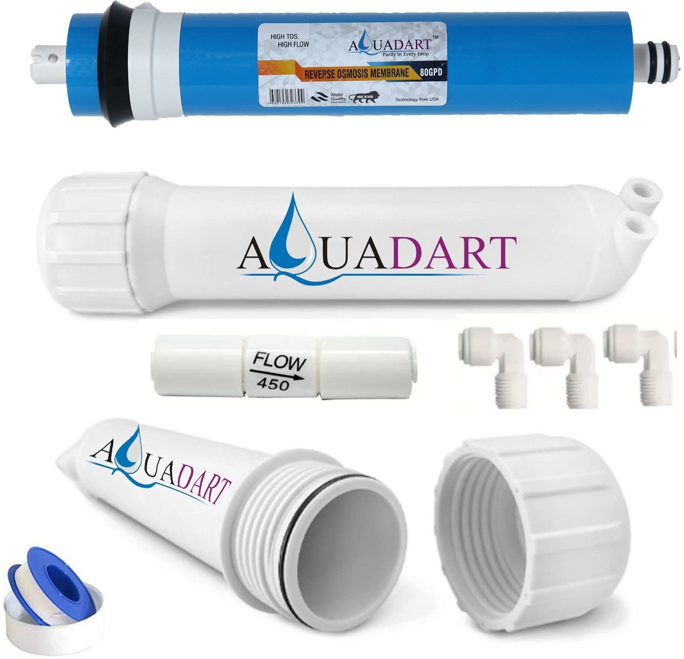 aquadart High 3000 TDS Membrane Spare for All Type of RO Water Purifier (100 GPD Kit) Solid Filter Cartridge-picture-17