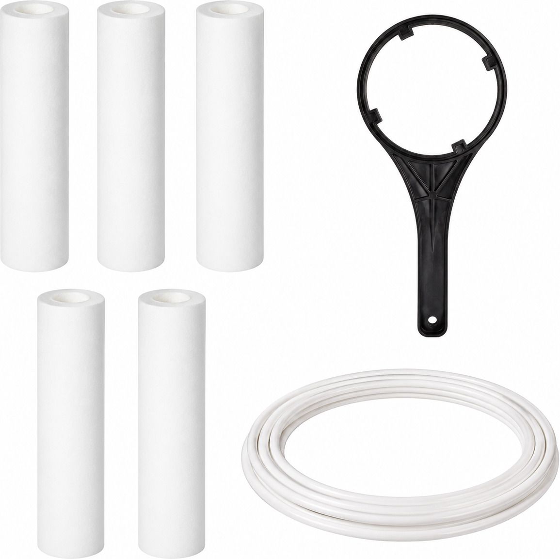 mgshop RO Service Kit with 5 PP Spun Filters, Housing Spanner And 2 Meter Pipe Solid Filter Cartridge-picture-30