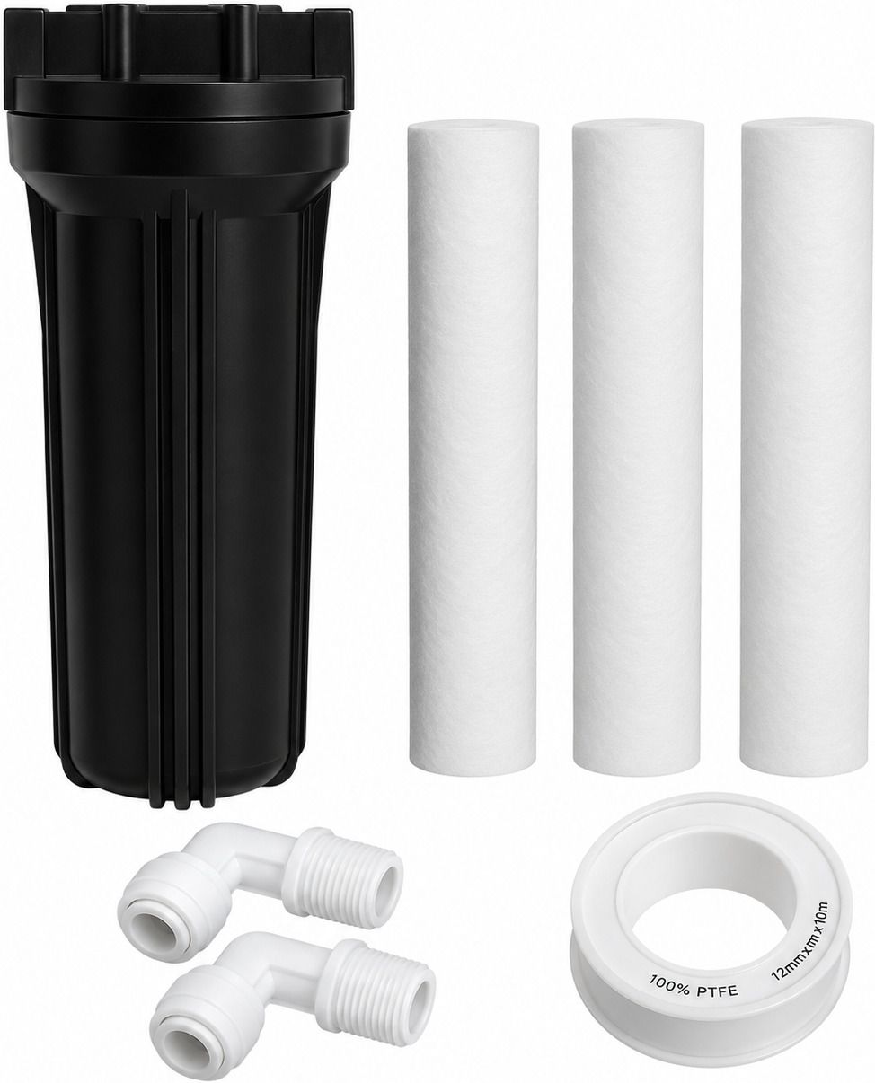 shivam enterprise 10 Inch RO Filter Housing with PP Spun Filter Cartridge and Fittings Set Solid Filter Cartridge-picture-16
