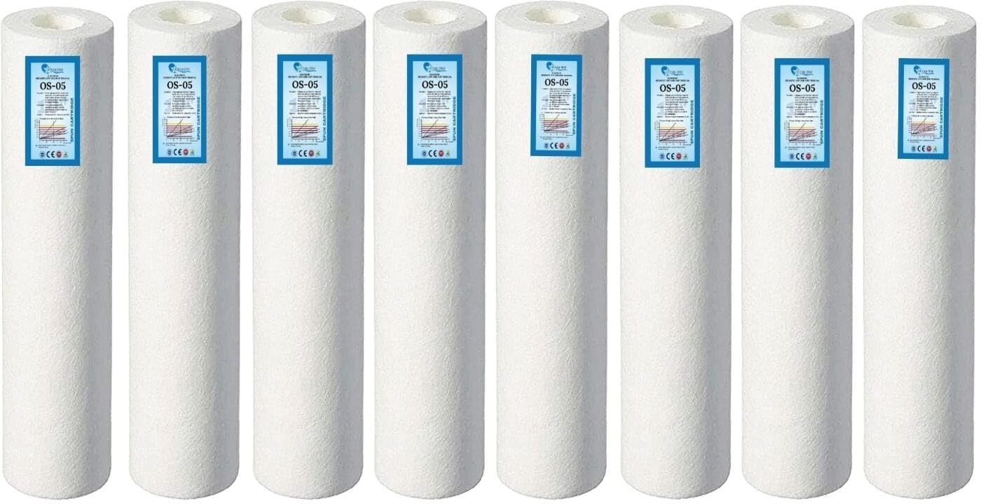 Dotted 10 Inch High Density Spun Filter (105 Grams) Pack of 8 Solid Filter Cartridge-image-25