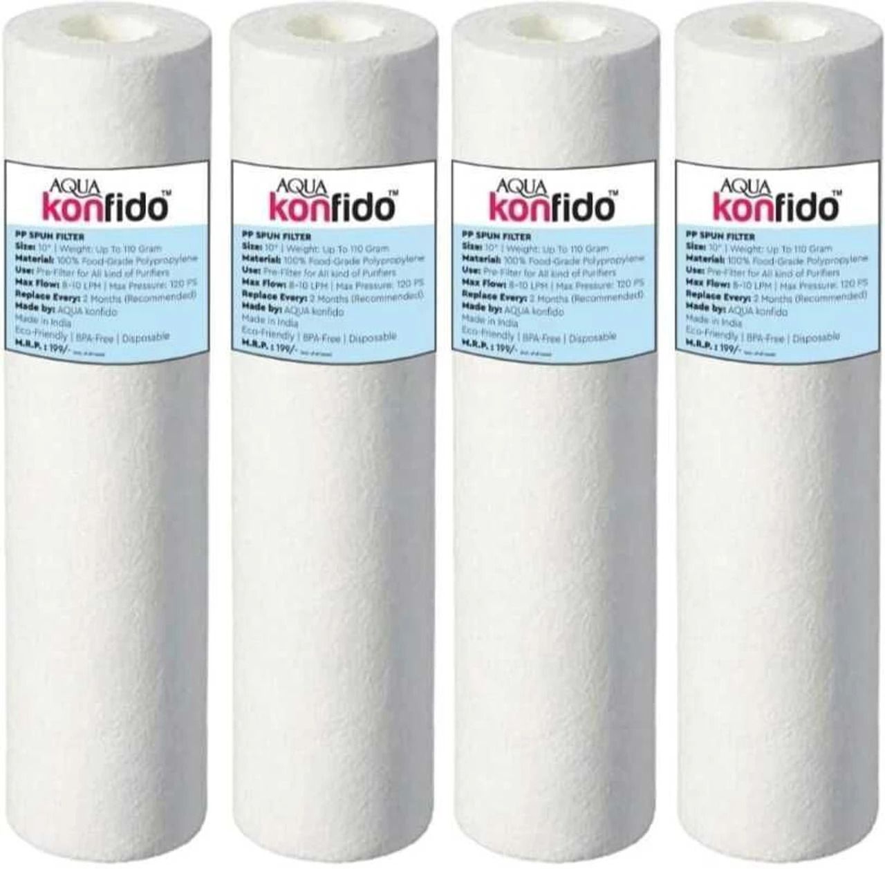 aqua konfido by no Filter Cartridge with Pipe| 110g 10-Inch High-Density PP Spun Solid Filter Cartridge-picture-17