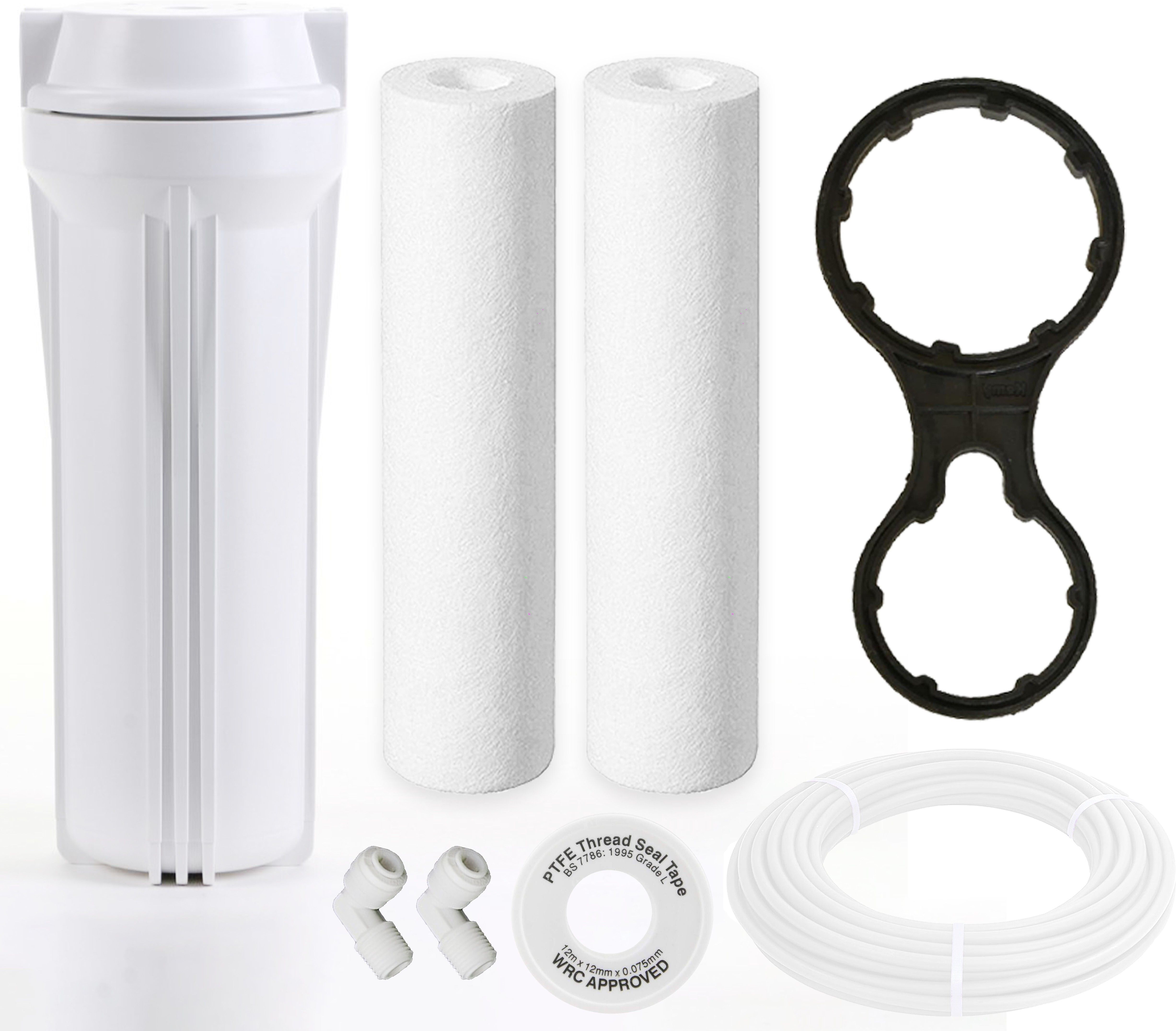 Heavy RO prefilter assembly with additional 2 spun,Teflon,Connector,Spanner,Pipe Solid Filter Cartridge-image-44