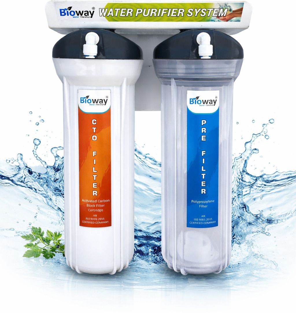 bioway by n/a TWO STAGE PRE FILTER SET TO ENHANCE LIFE OF ANY RO/UV WATER PURIFIER -WATER HEATER/GEYSER - WASHING MACHINE WITH FULL INSTALLATION KIT (HEAVY DUTY MS PLATE+PPSPUN+CTO+INLET+VALVE+PIPE+SPANNER) Solid Filter Cartridge-picture-14