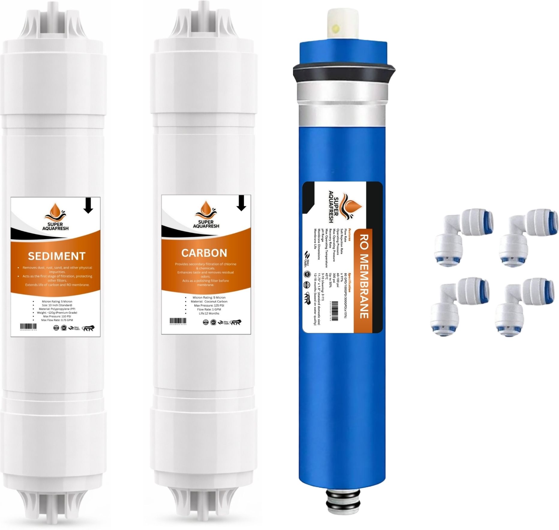 super aquafresh RO Water Purifier Complete Service Kit with Membrane Solid Filter Cartridge-picture-3