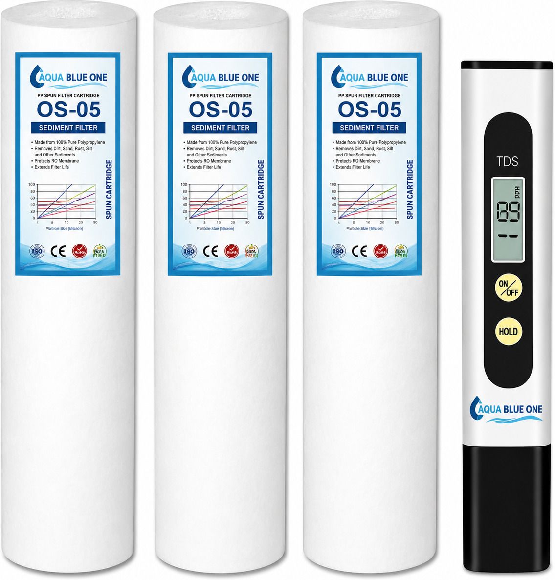 RO filter candle 3 pack with TDS meter Solid Filter Cartridge-image-17