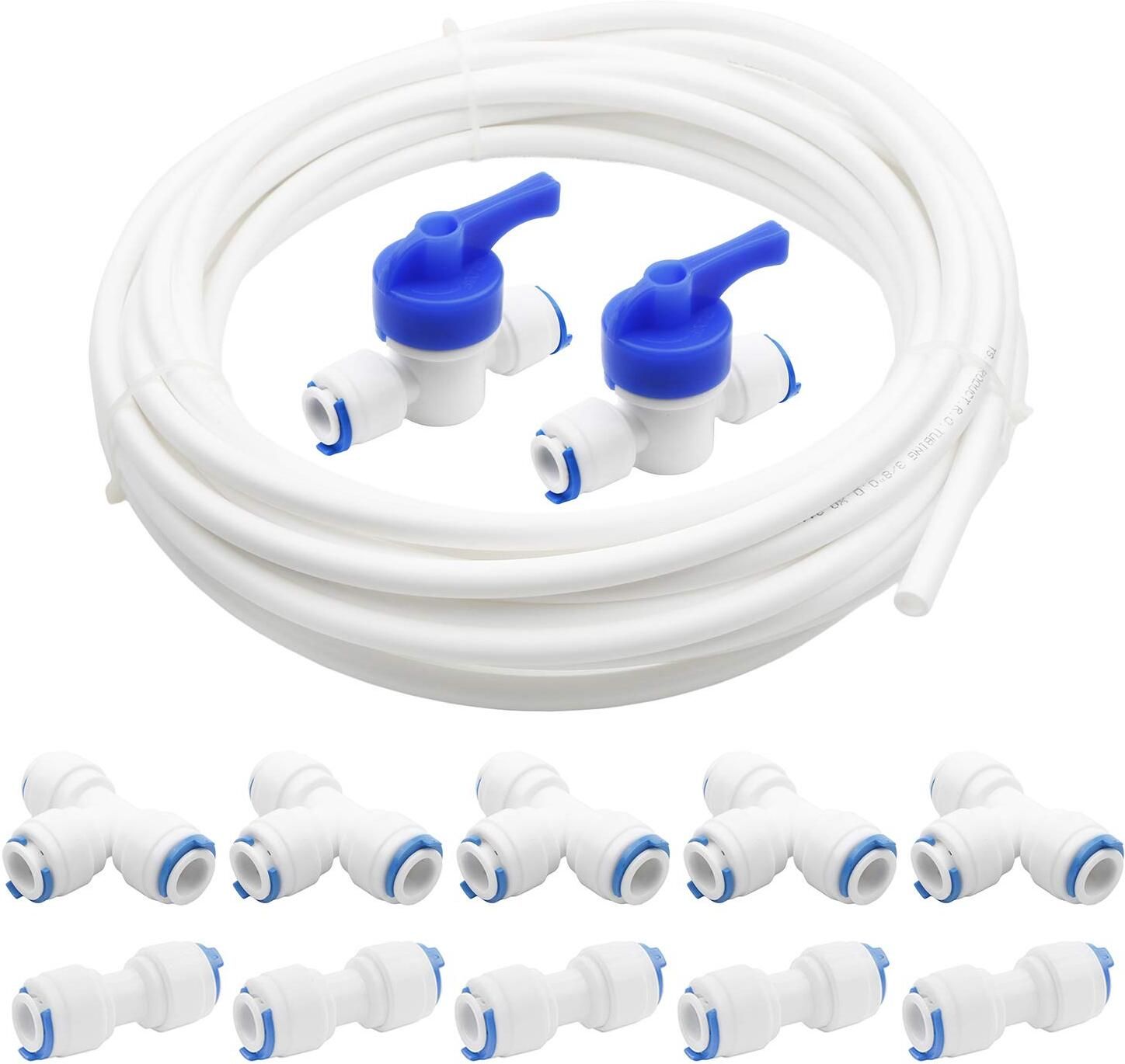 aameria 3/8 inch 10 Meters Length PE Tubing Hose Pipe for RO Fittings(I +T+ Ball Valve) Media Filter Cartridge-picture-22