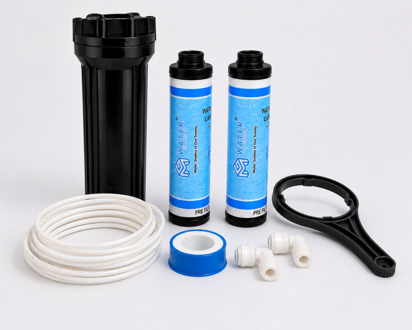 mgshop AquaPure 10 Inch Dual Carbon Filter Housing Kit Solid Filter Cartridge-picture-42