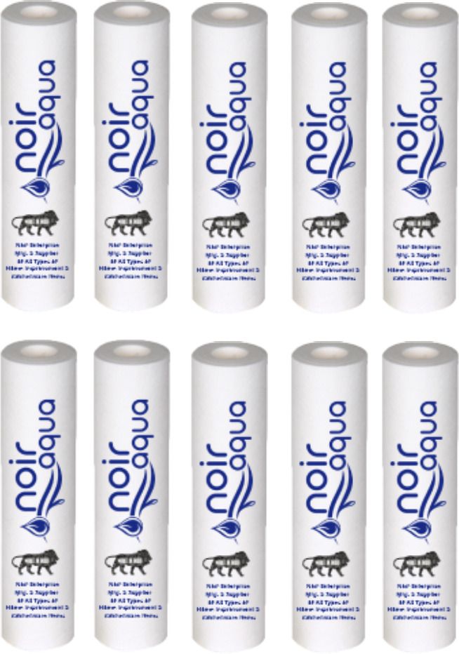 10pcs PP Spun Filter for All Types of RO Water purifiers RO Spun Filter Cartridge Sponge Replacement Water Filter Candle (10 Pieces, White, 10 Inch, 5 Micron) Solid Wire Connector