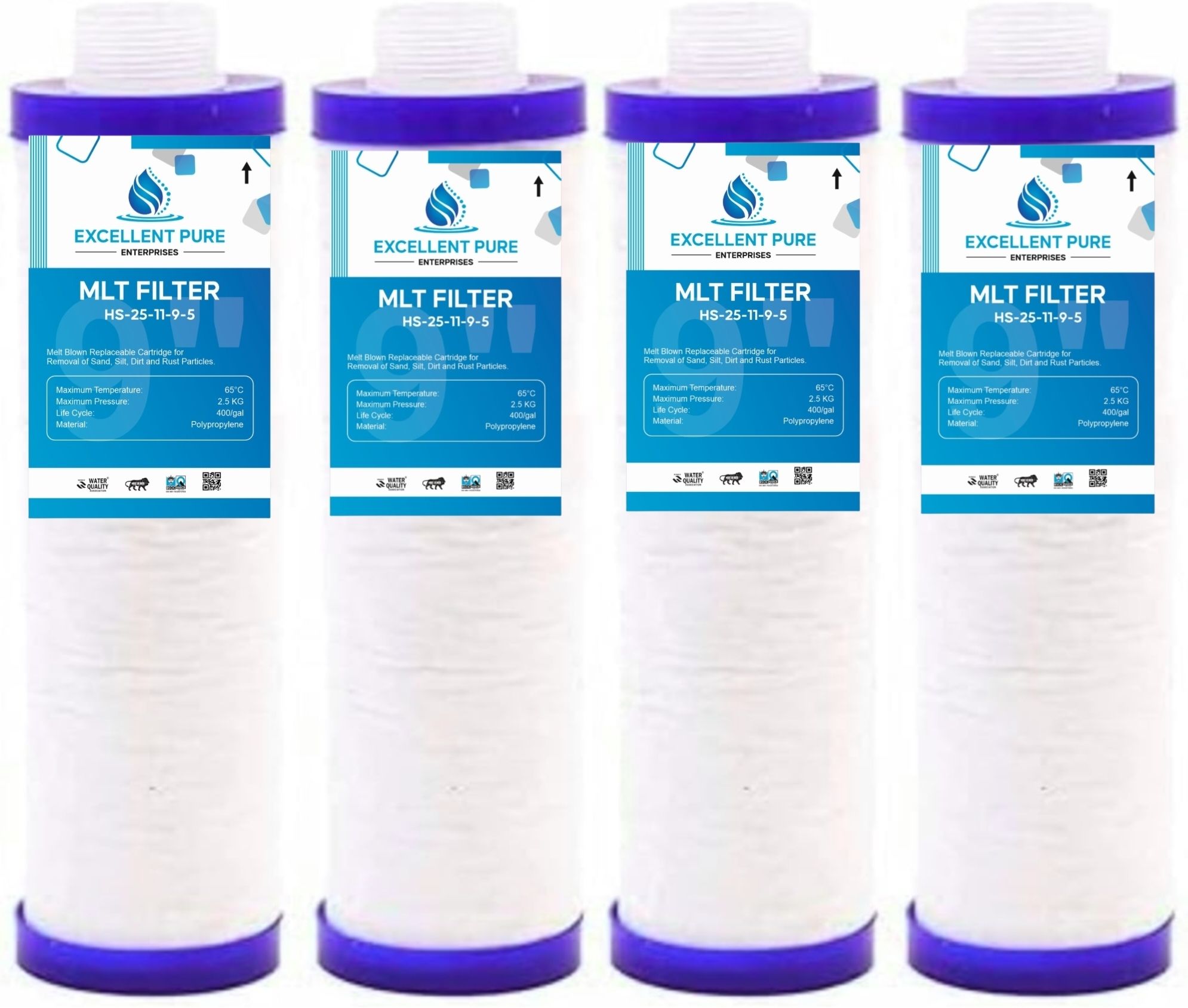 excellent pure by excellent pure Aqua filter cartridges 9 inch candle all RO brand suitable. Pack of 4 Wound Filter Cartridge-picture-20