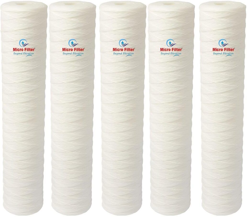 micro filter (Pack of 5) 10 Inch Wound Water Filter Cartridge Sediment Pre Filter for RO Wound Filter Cartridge-picture-30