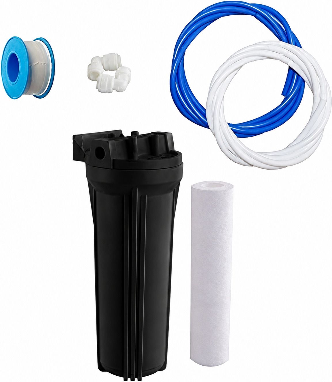 mgshop 10-Inch RO Water Filter Housing Kit with PP Sediment Filter, Tubing & Connectors Solid Filter Cartridge-picture-43
