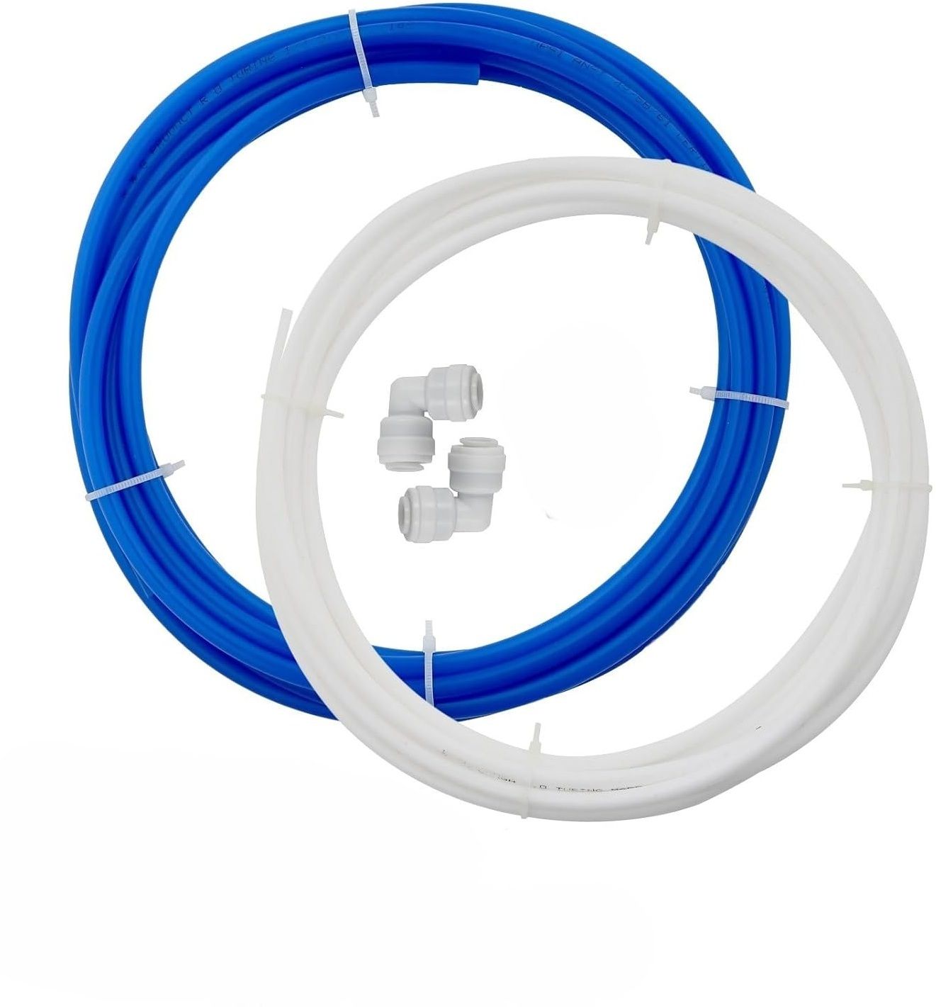 RO Pipe Tube & Set with 1/4" Blue 3mts & White Pipes 3mts 2 Pushfit Elbows Water Purifier Accessory Universal for All RO Purifiers Hose Pipe-image-24