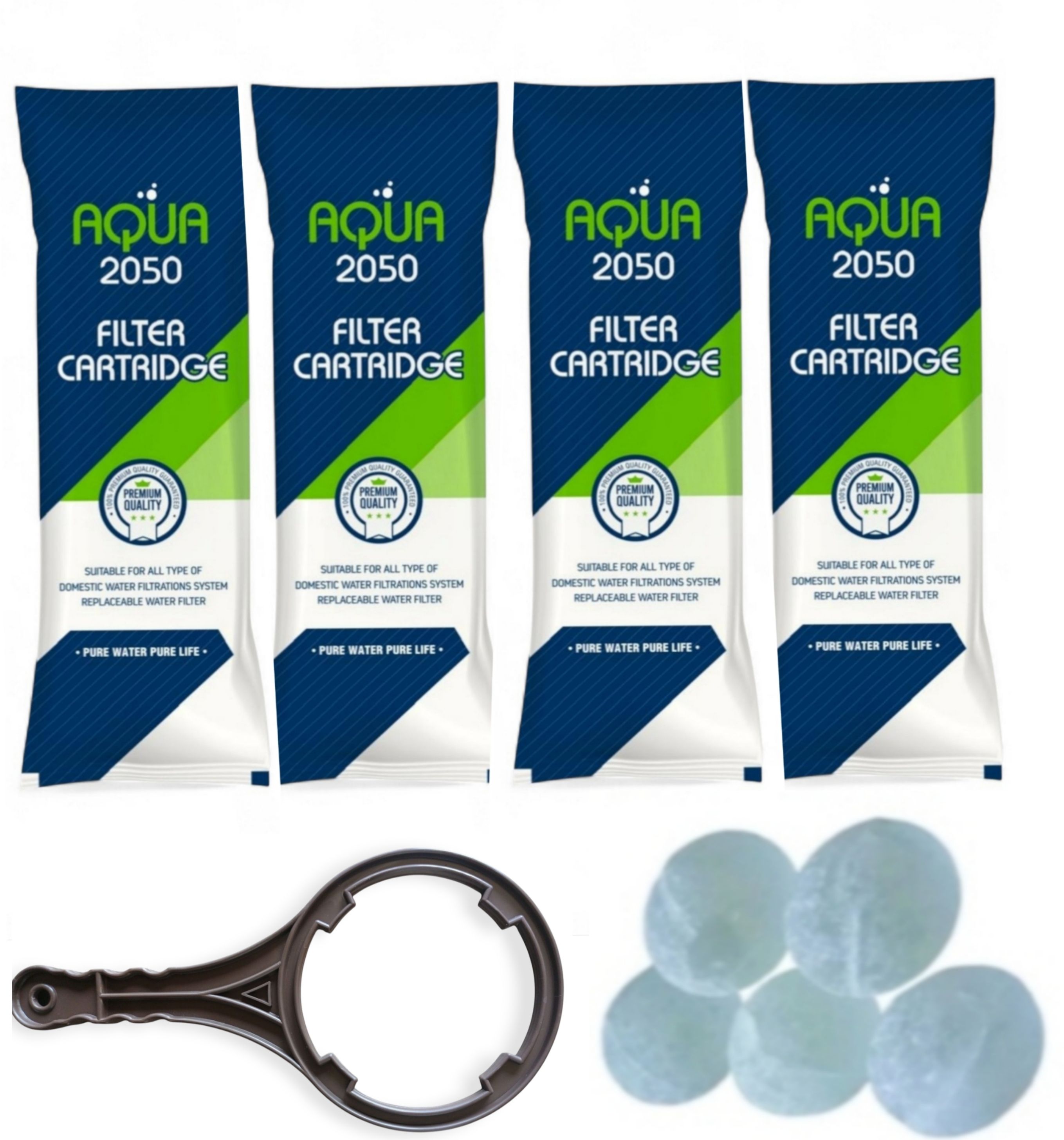 aqura Aqua 2050 4 spun with spanner and antiscant ball Solid Filter Cartridge-picture-27