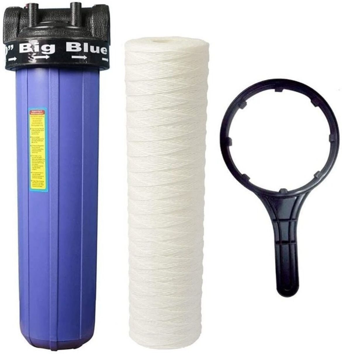 flaner 20 inch whole house filter housing + Jumbo Wound Filter 20" x 4.5" Solid Filter Cartridge-picture-19