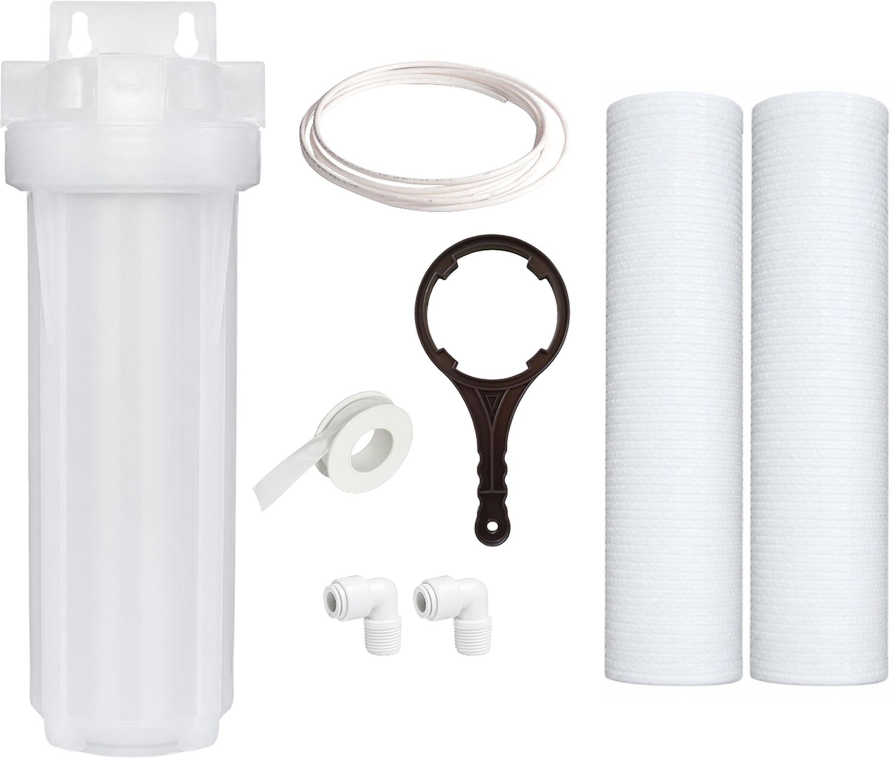 aqua sri Pre-Filter Transparent Housing Kit (2Elbow+Teflon+Spanner+Pipe+2 Spun) - 10 Media Filter Cartridge-picture-12