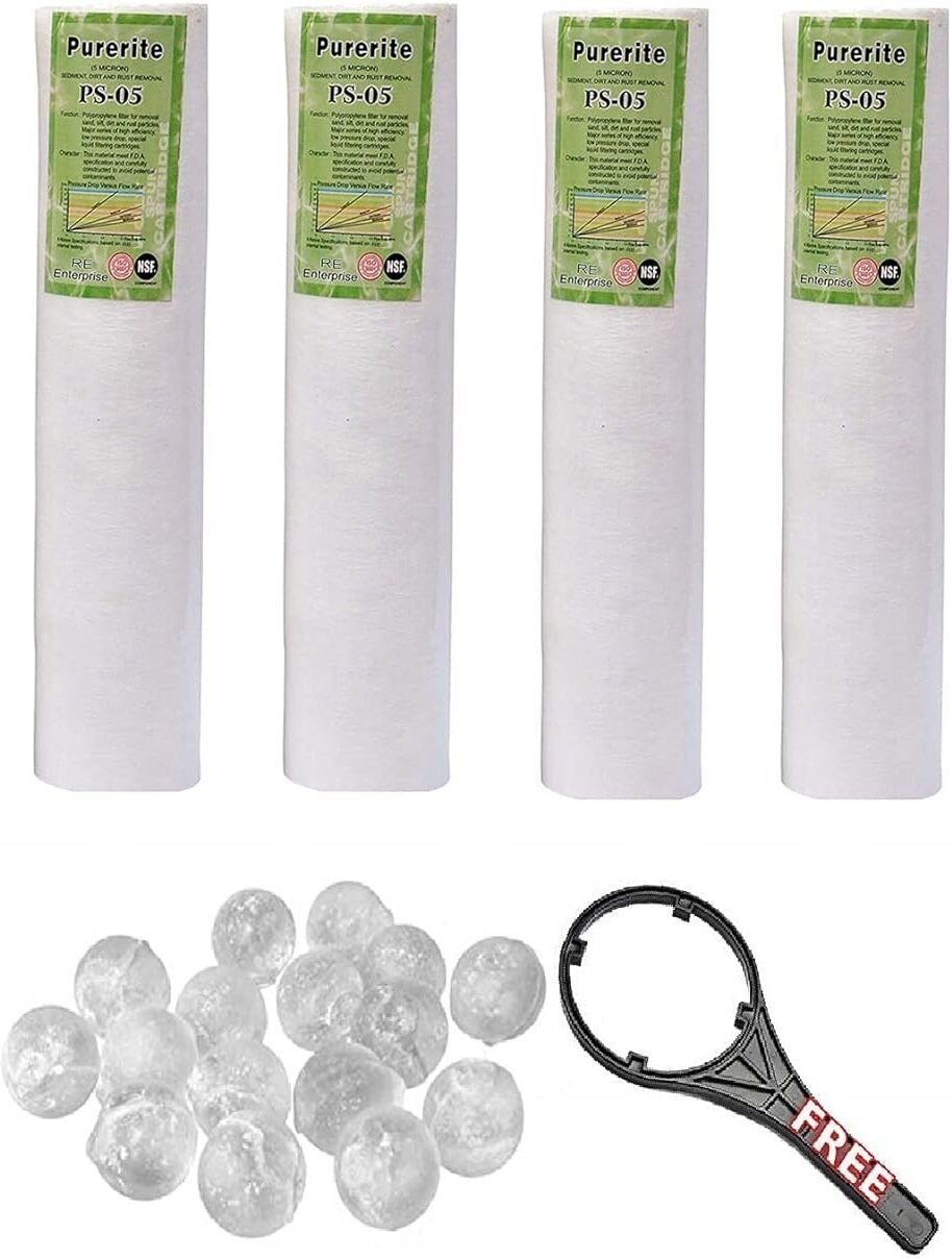 mgshop 5 Micron Sediment Filter Candle 10 Inch Water Purifier Cartridge Set. Balls Solid Filter Cartridge-picture-44
