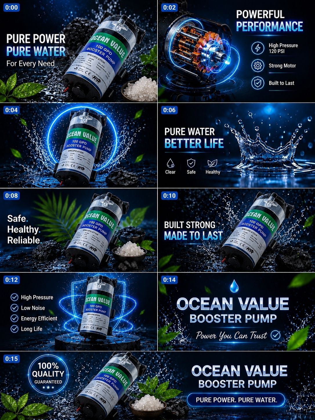 cosea Ocean values ro pump black Pump Motor 100 GPD Heavy Duty Diaphragm Motor Solid Filter Cartridge-picture-32