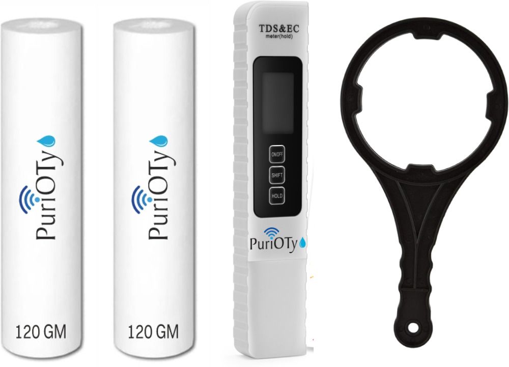 10 Inch Spun Filter Cartridge 2 pc, TDS Meter and Wrench | Universal Compatible Solid Filter Cartridge-image-4