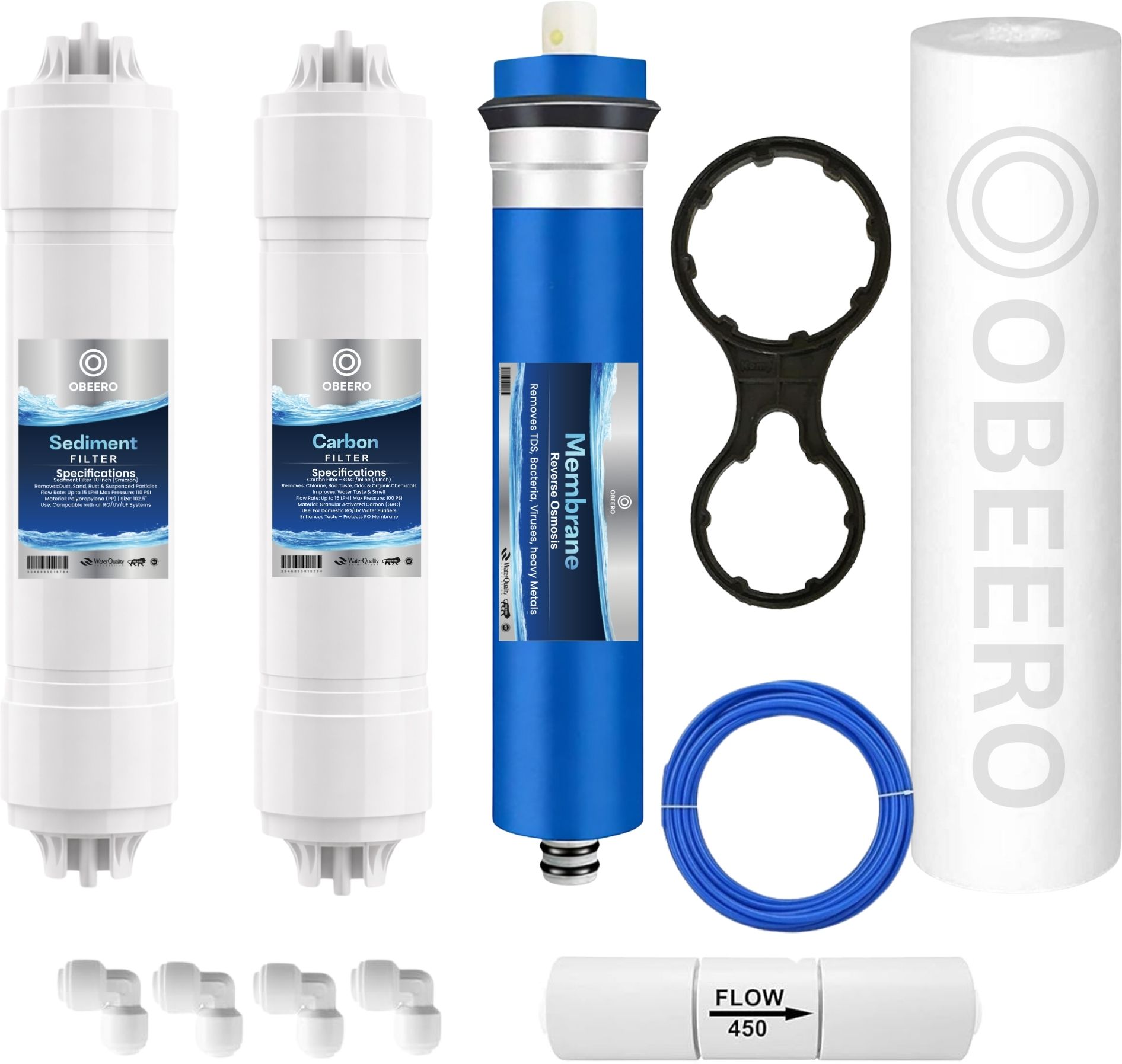 obeero by obeero RO Filter Kit for Home Water Purifier Systems Solid Filter Cartridge-picture-21