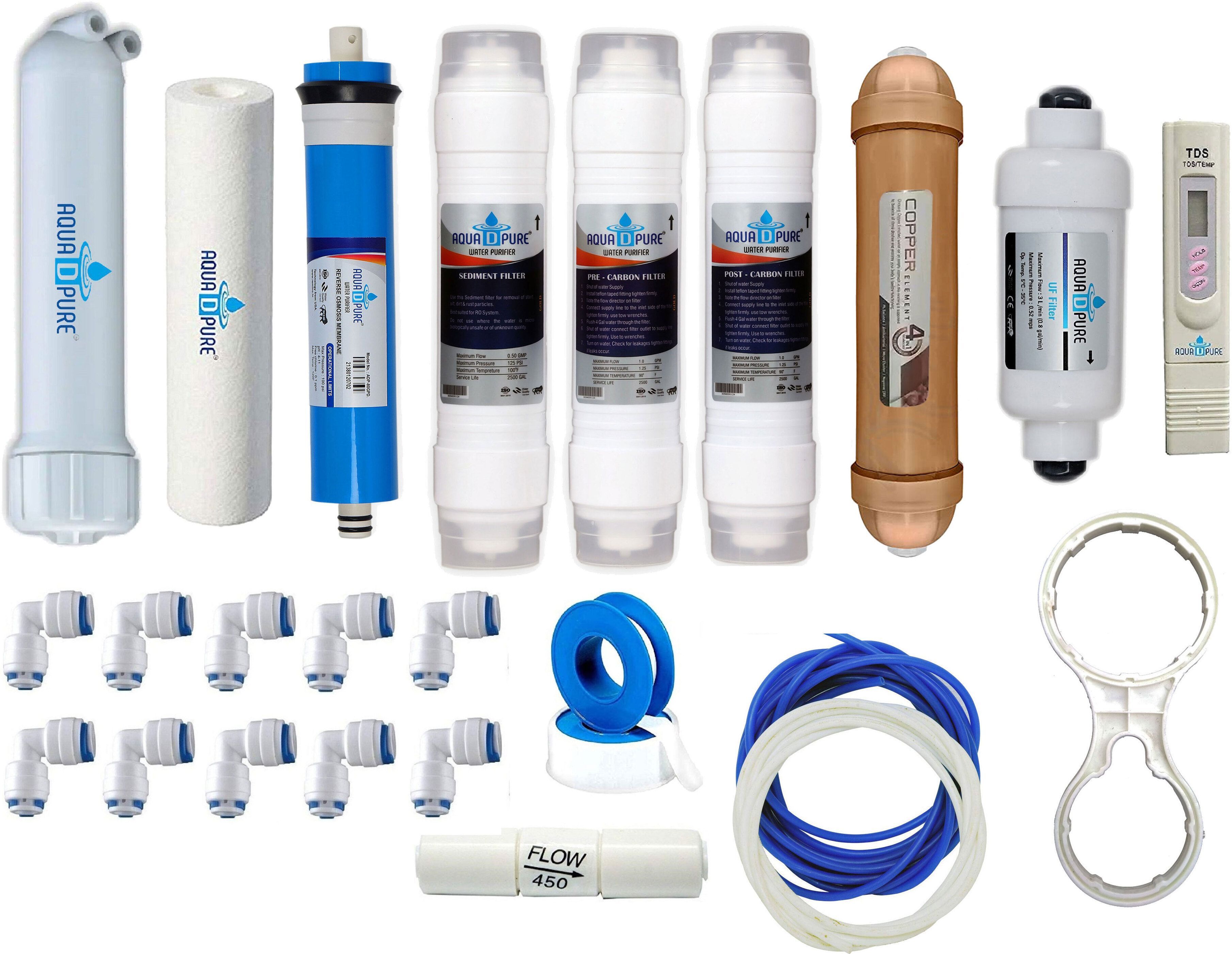 aquadpure RO Service & Maintenance Kit with 4-in-1 Copper Filter for All RO Purifiers Solid Filter Cartridge-picture-14
