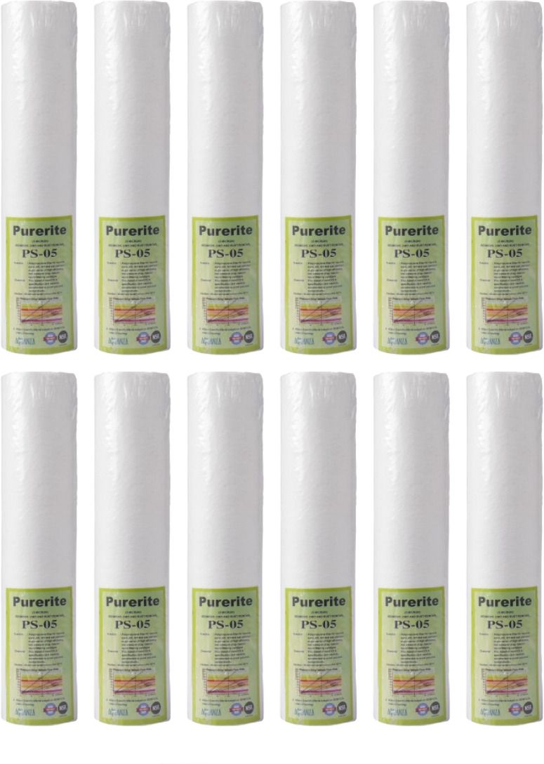 aquanza by aquanza 10-Inch PP Spun Water Filter | 5 Micron Filter for RO, UV & UF Water | Pack of12 Solid Filter Cartridge-picture-23