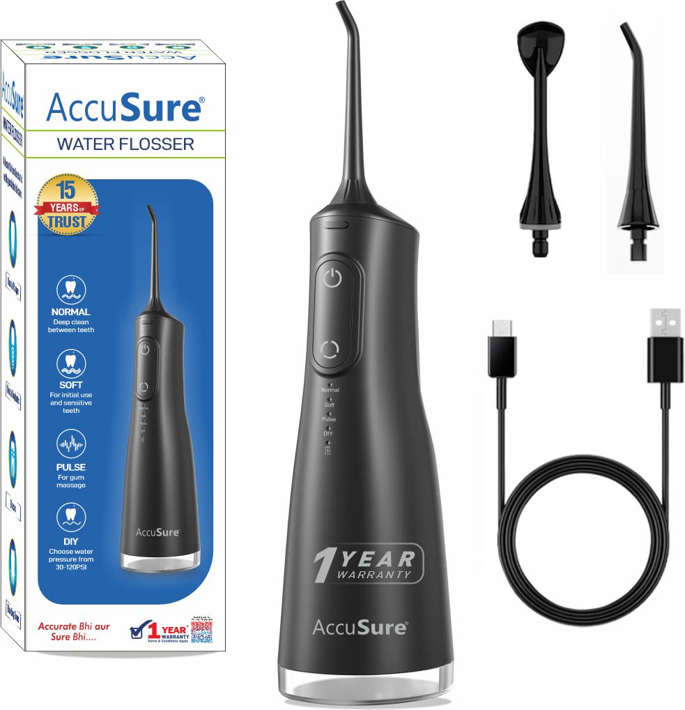 accusure WF09 with 280ml Watertank Portable & Rechargeable (Black) Water Flosser-picture-9