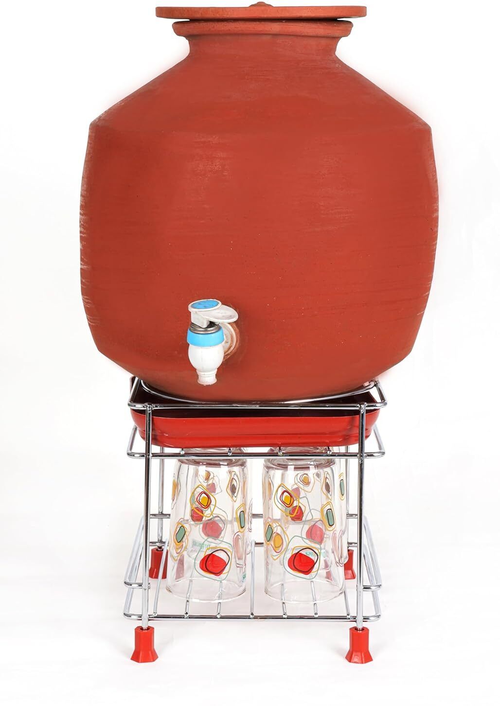 orbix Matka Stand With Tray for Round Base Water Pot Can| Matki/Ghada/Pot Stand Watermeter-picture-28