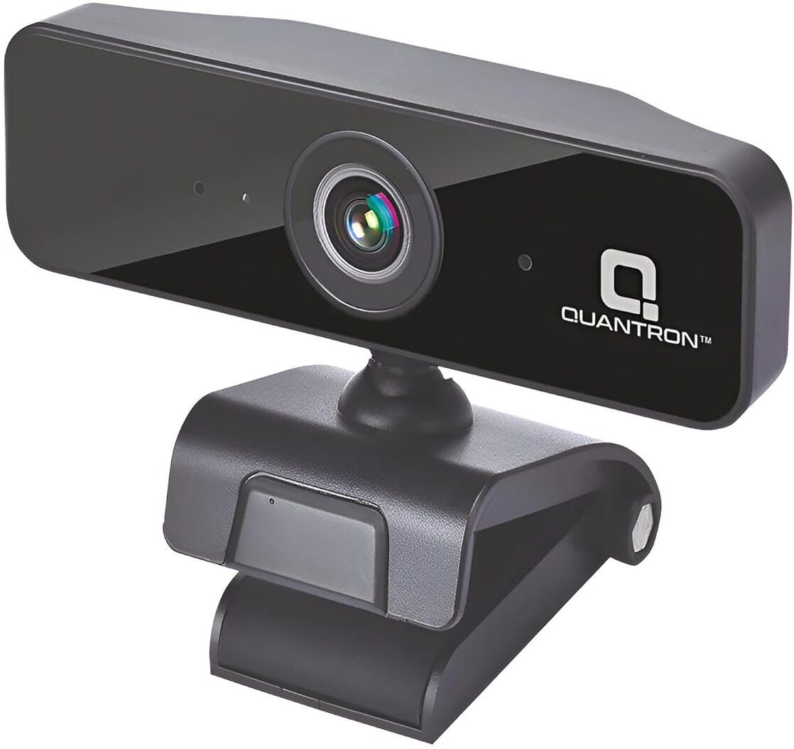 Quantron QPC-1015 HD Web Camera Full HD USB Webcam with Wide-Angle Lens, Noise Cancelling 30 HD Webcam with Built-In Microphone with Night Vision USB Connectivity