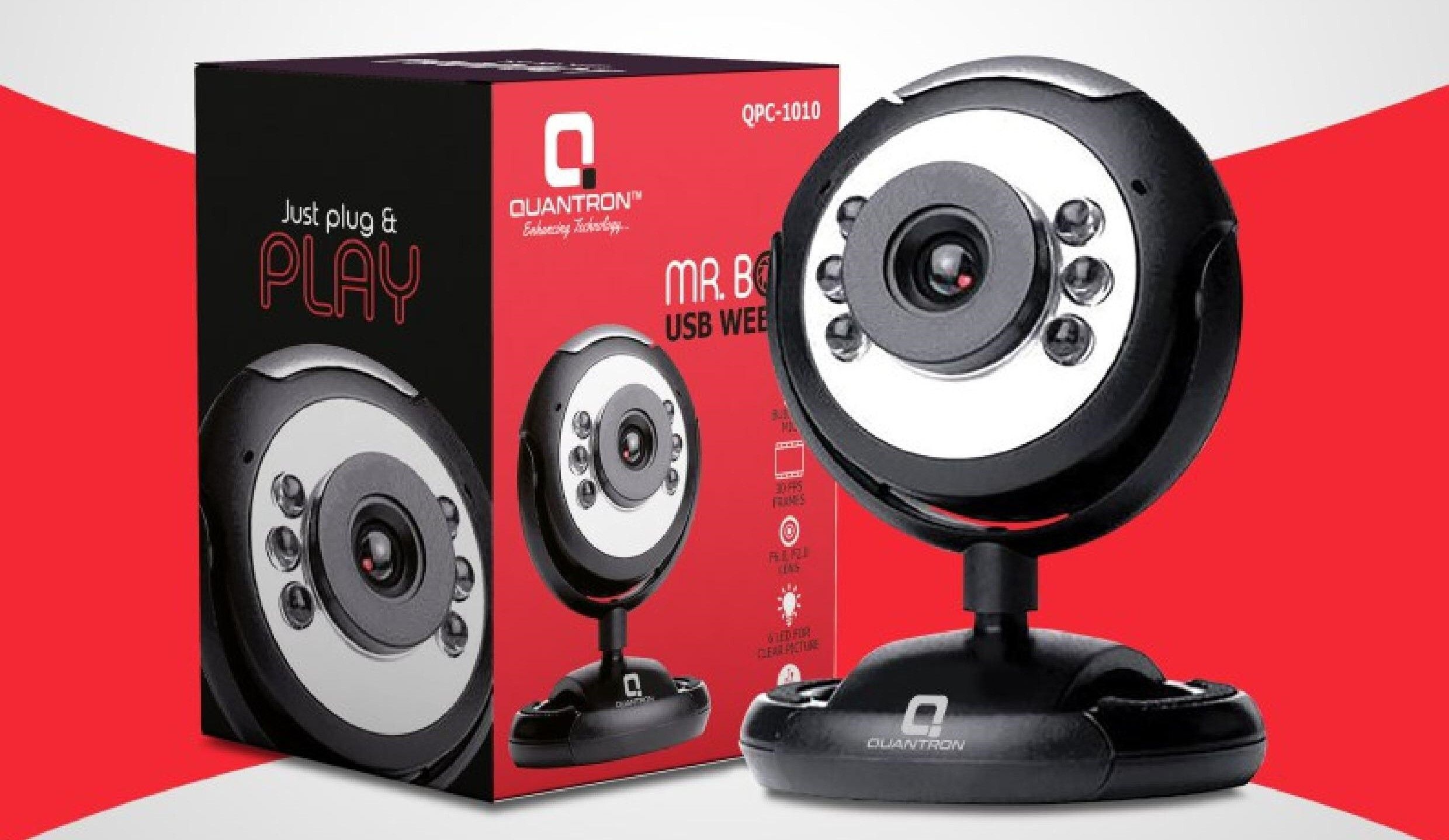 Quantron MRBOSS_USB_WEBCAM_QPC_1010 4K Webcam 480p, with Microphone, Night vision, USB Connectivity-image-9