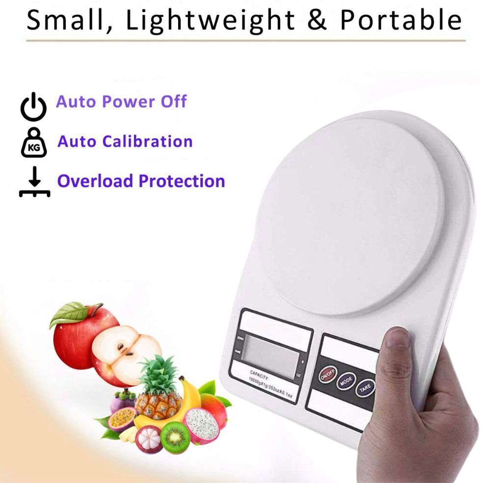 Comfortinglives Portable Kitchen Food Scale 10 Kg Digital for Household Weighing Weighing Scale-image-1