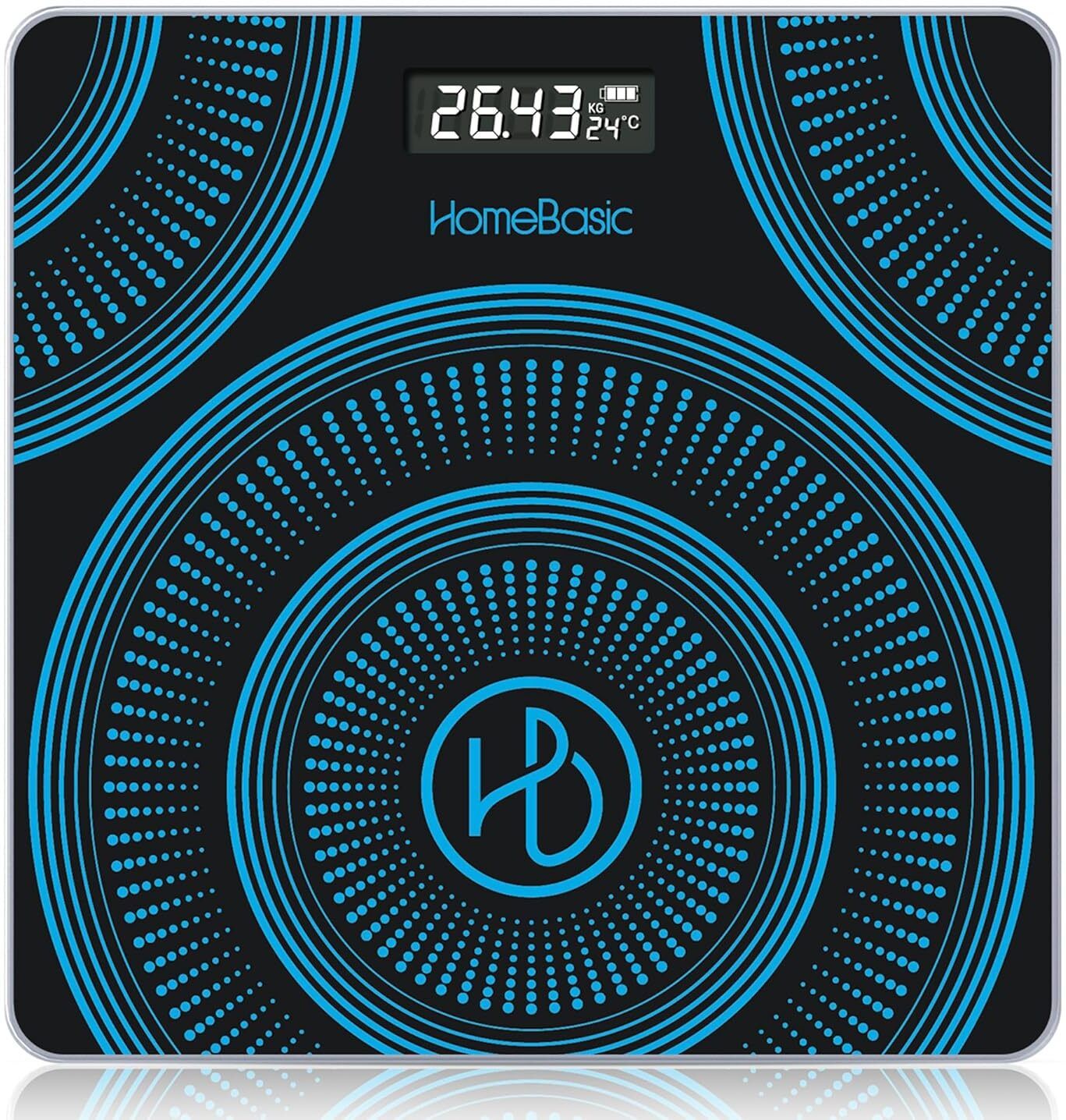 HOMEBASIC Digital Body Weight Machine with LCD Display & 180kg Capacity, Auto On/Off Weighing Scale