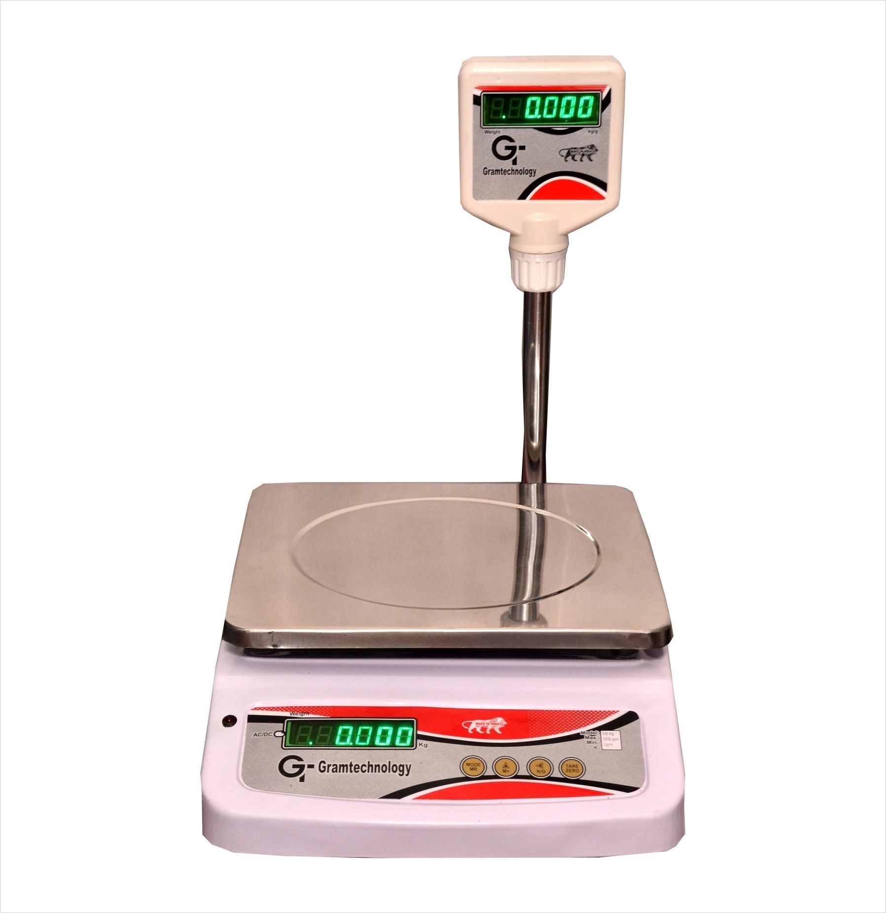 GRAMTECHNOLOGY GT Scale Capacity 50kg Pole Digital Weight Machine Table Top Weighing for Shop Weighing Scale-image-1